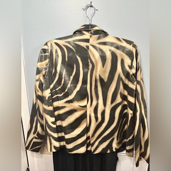 Grace Chuang New York, Animal, Print Blazer, Size Large, cream/brown - Picture 3 of 11